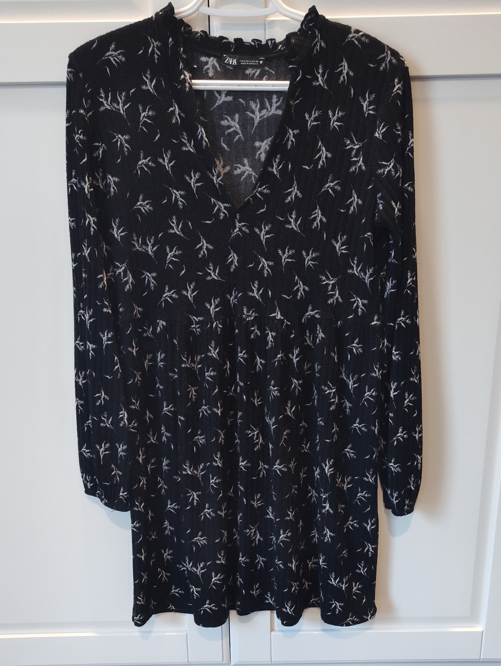 Zara Patterned Black Dress